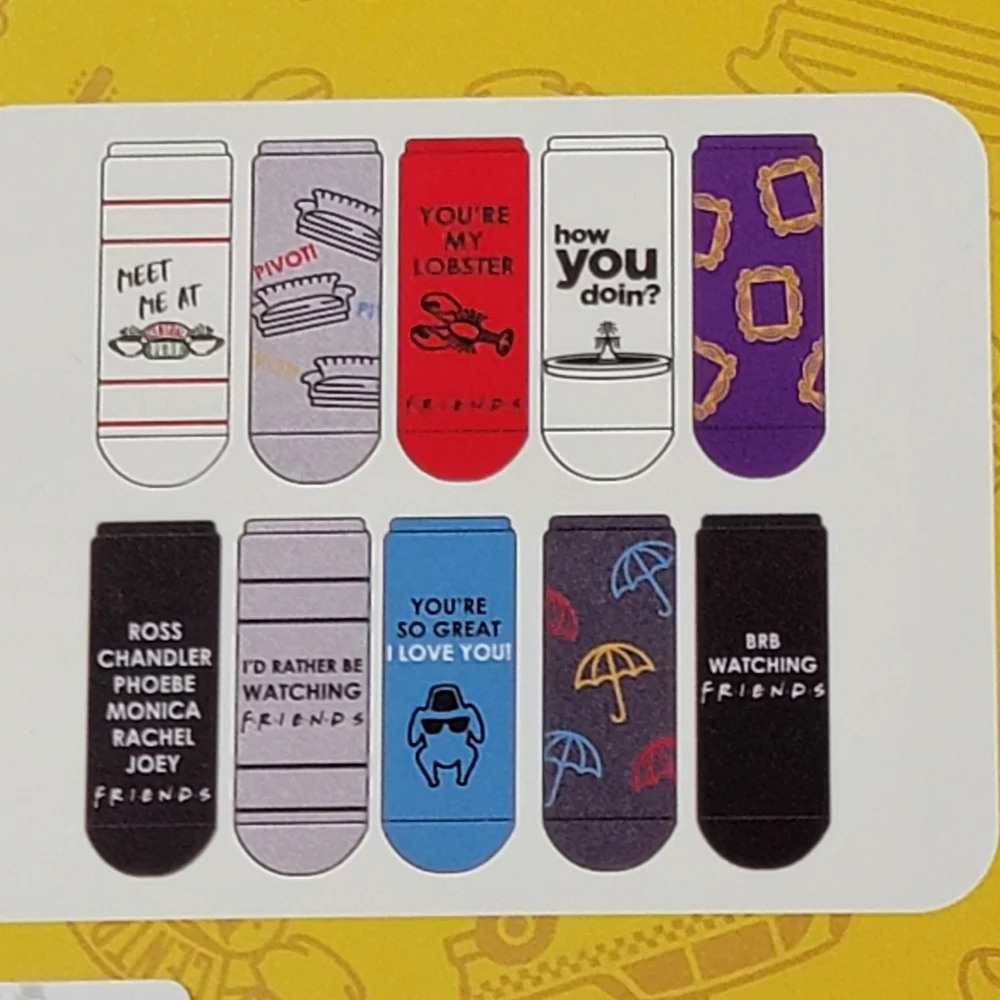 Friends TV Show 10 Pair Low Cut Socks Women's Shoe Size 4-10‎ NWT